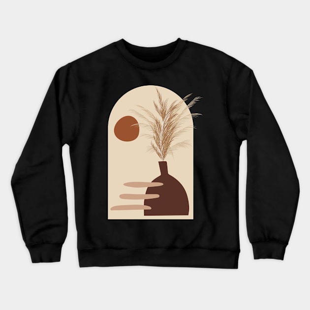 Minimal Modern  Terraccota  Pottery Abstract Leaves Shape   Design Crewneck Sweatshirt by zedonee